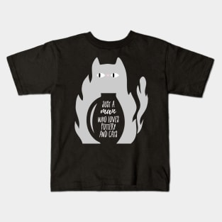 A man who loves pottery and cats Kids T-Shirt